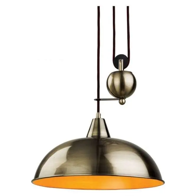 Century Rise & Fall Pendant in Antique Brass Finish