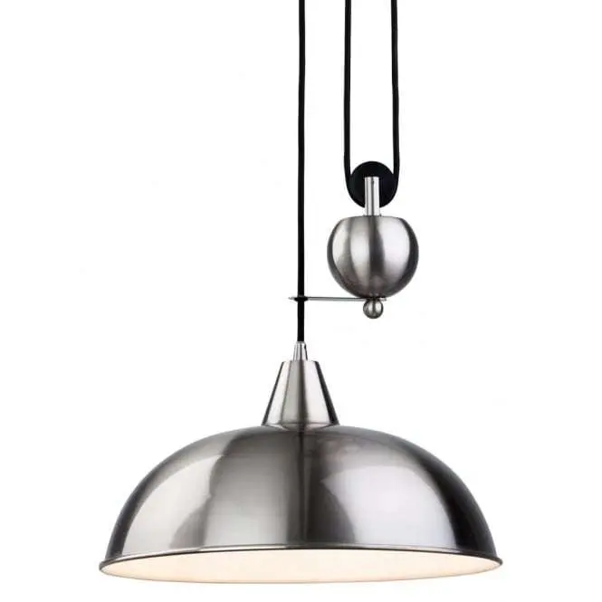 Century Rise & Fall Pendant in Brushed Steel Finish