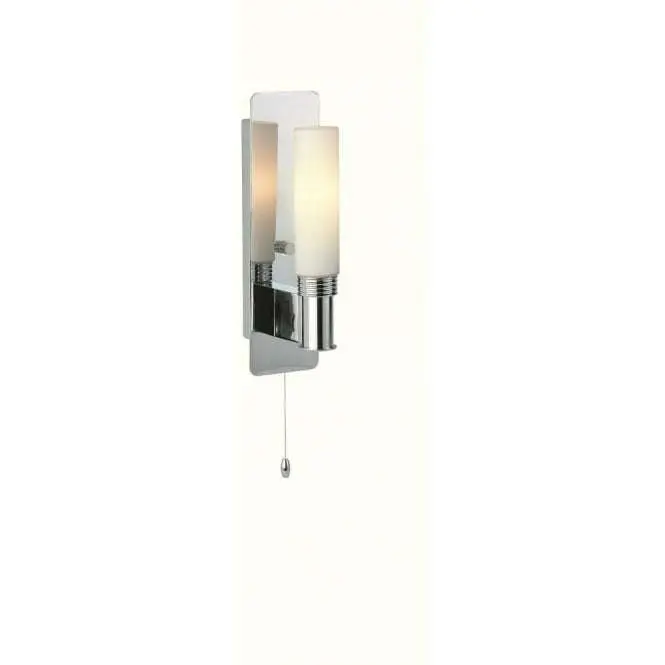 Spa Single Wall Light in Chrome with Opal Glass