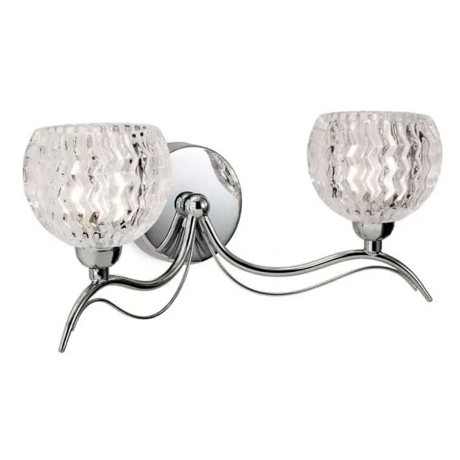 Blanche Double Wall Light in Chrome Finish