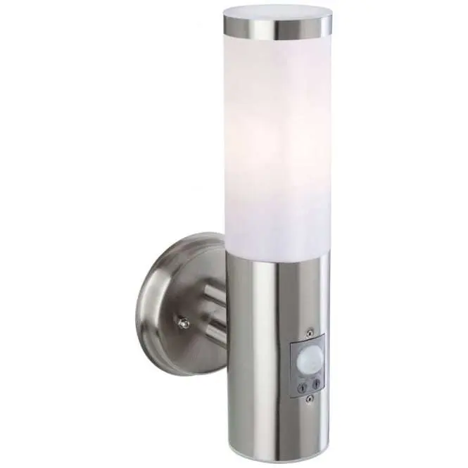 Modern Stainless Steel Bathroom Sensor Cylinder Down Wall Light