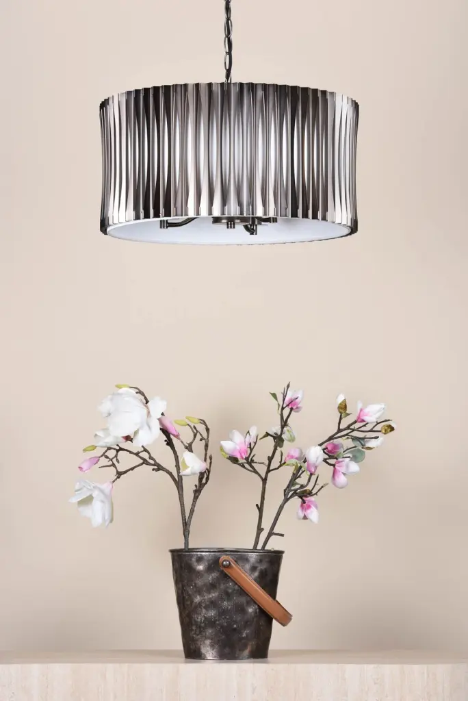 Netra 3 Light Satin Bronze & Ivory Pendant