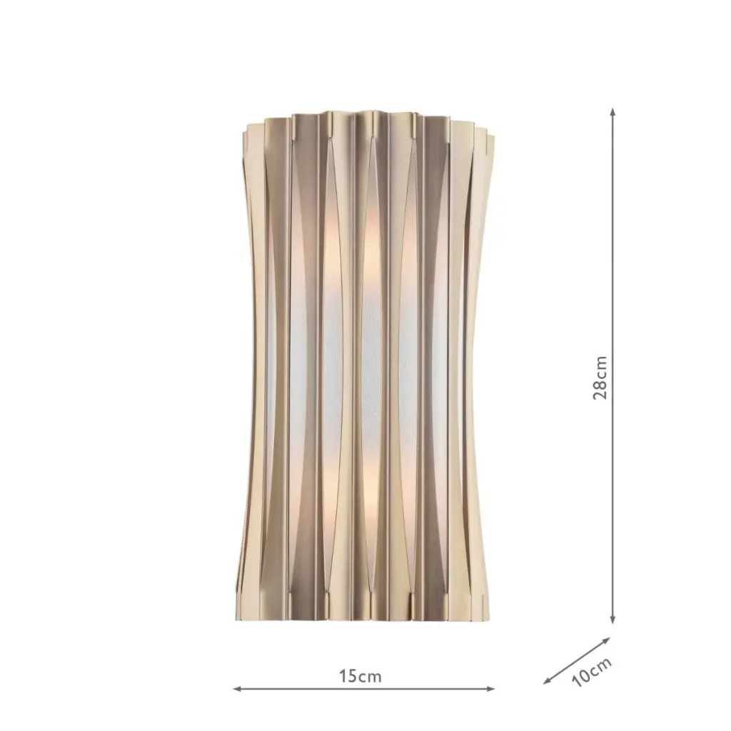Netra 2 Light Satin Bronze & Ivory Wall Fitting