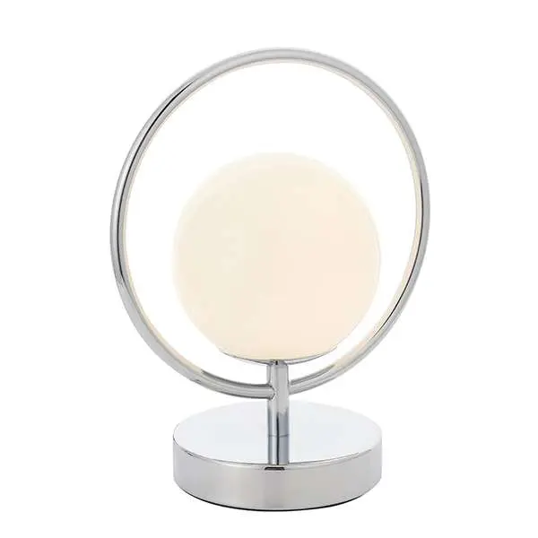 Orb Chrome Table Lamp with Opal Glass