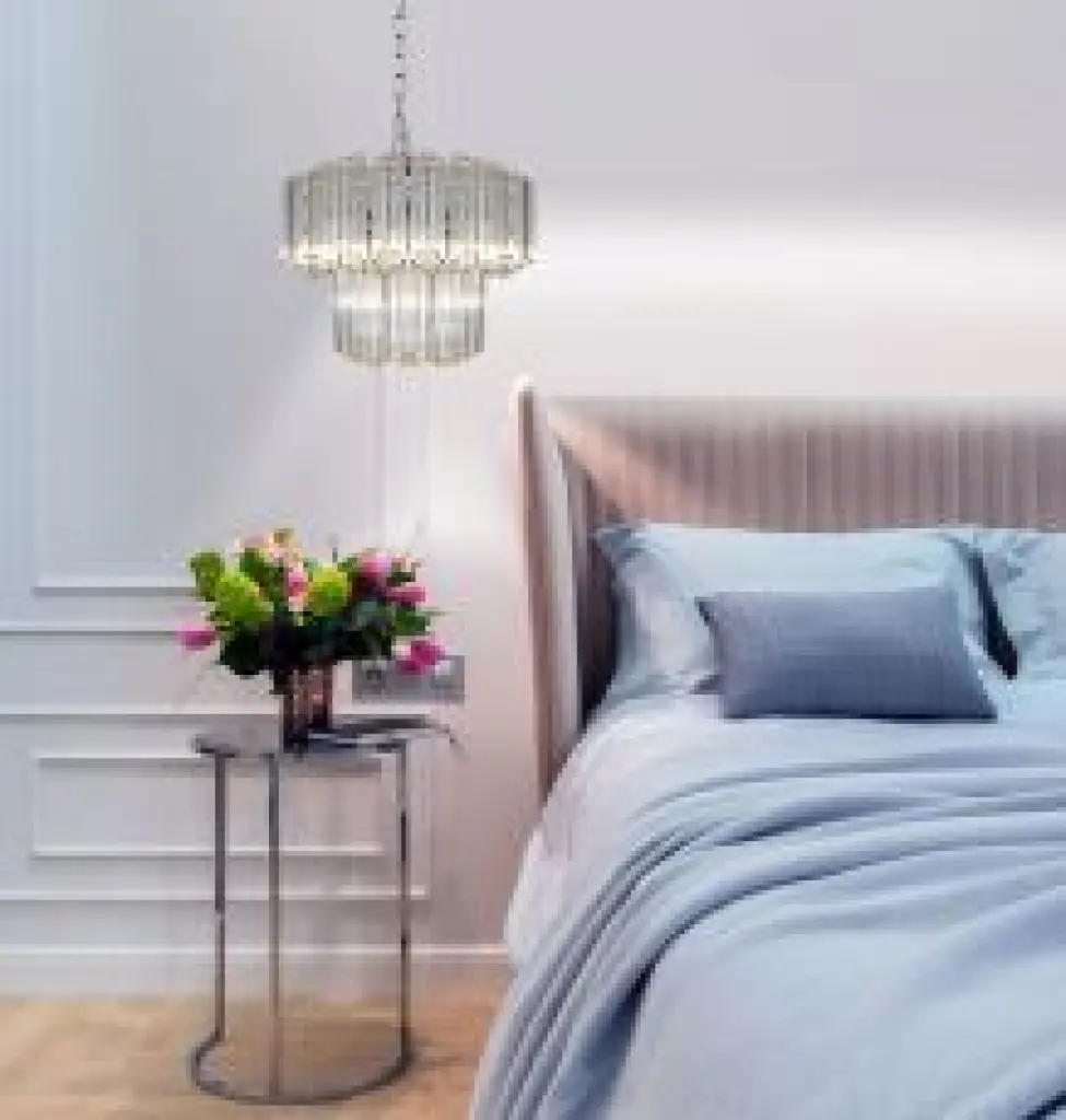 Pierre 4 Light Polished Chrome Crystal Ceiling Pendant