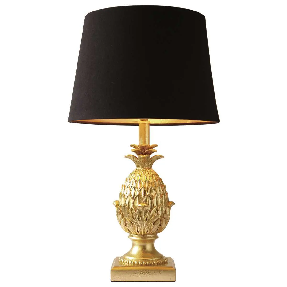 Pineapple Table Lamp complete with Shade Gold