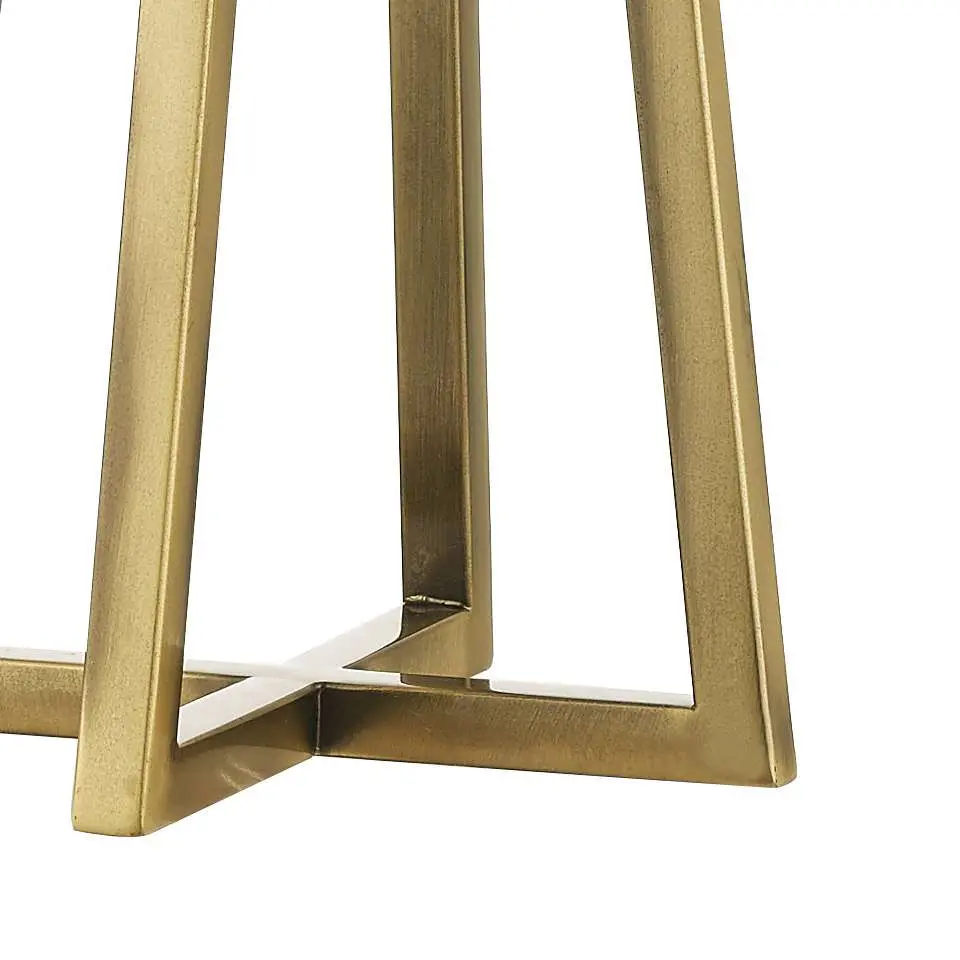 Plaza Antique Brass Table Lamp C/W Square Shade