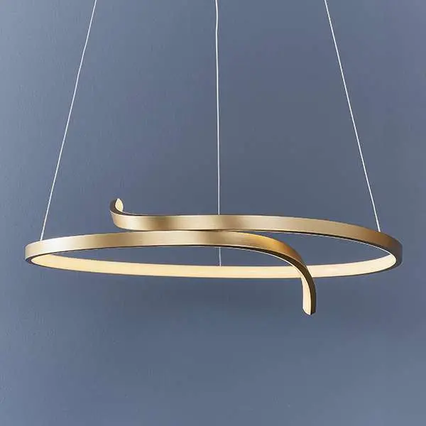 Rafe LED Pendant in Matt Brushed Gold Finish