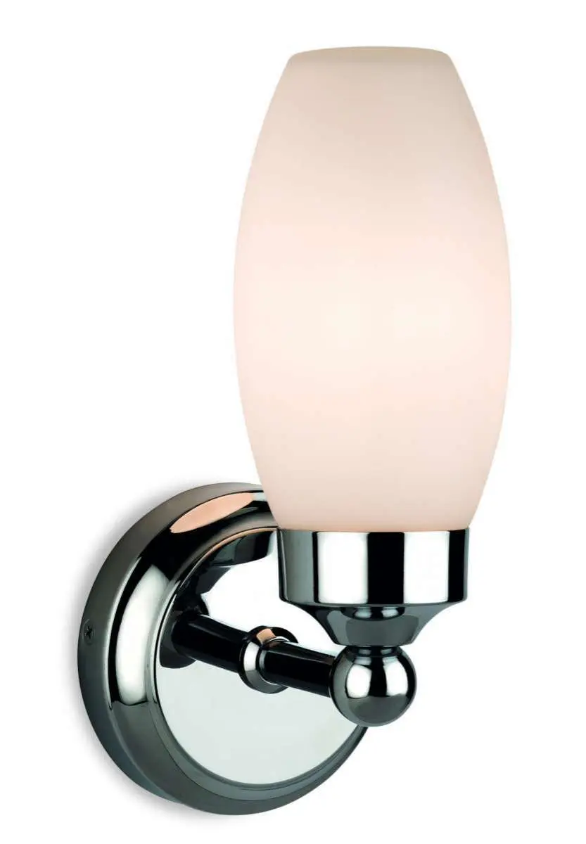 Reef Single Wall Light in Chrome with Opal Glass
