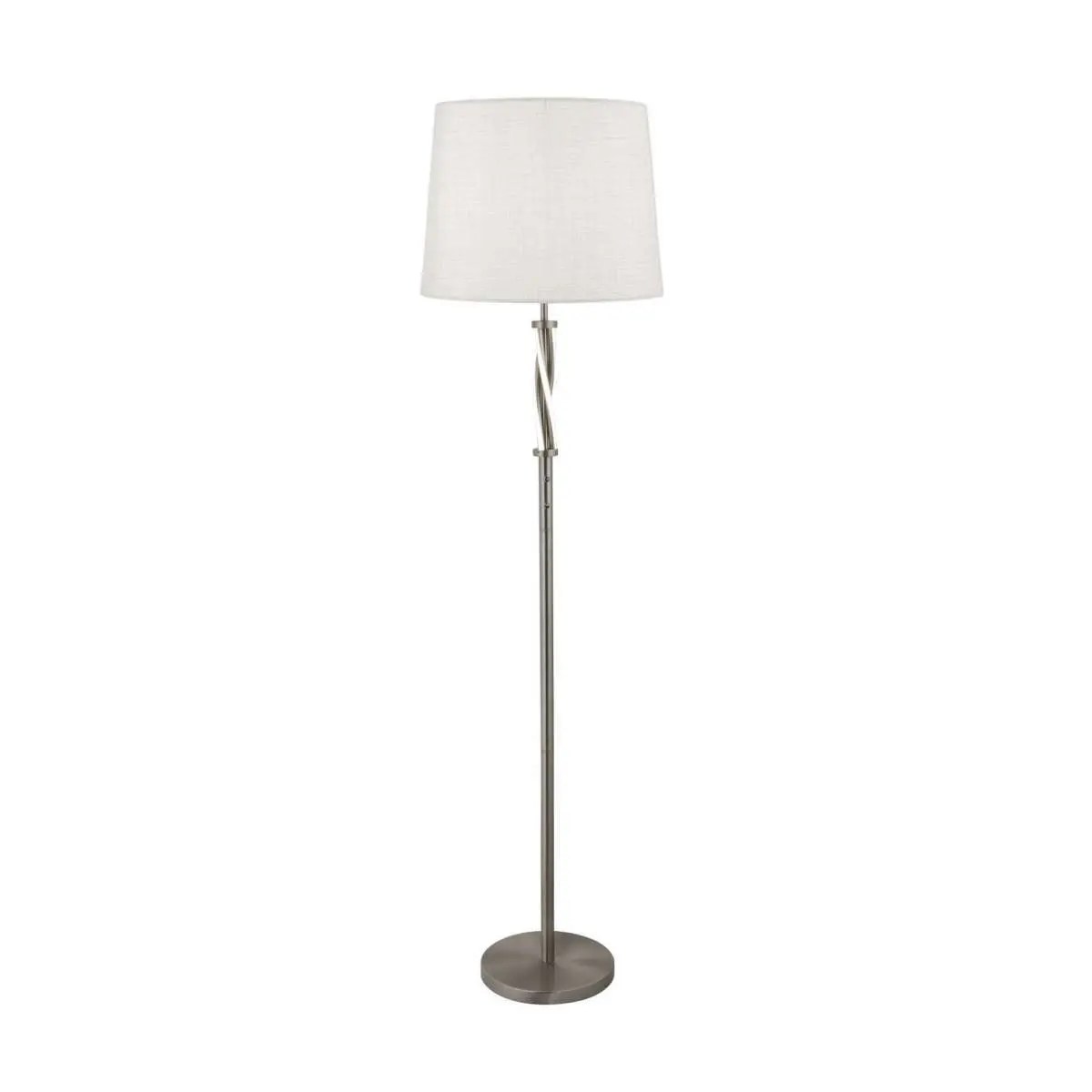 Vegas Floor Light Satin Silver With Ivory Shade