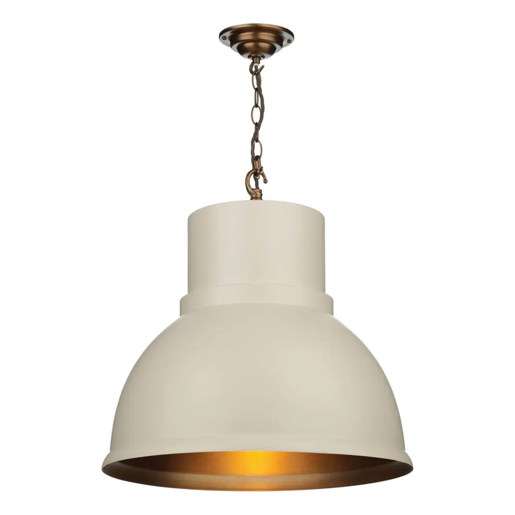 Shoreditch Large Smoke Blue & Brushed Chrome Pendant