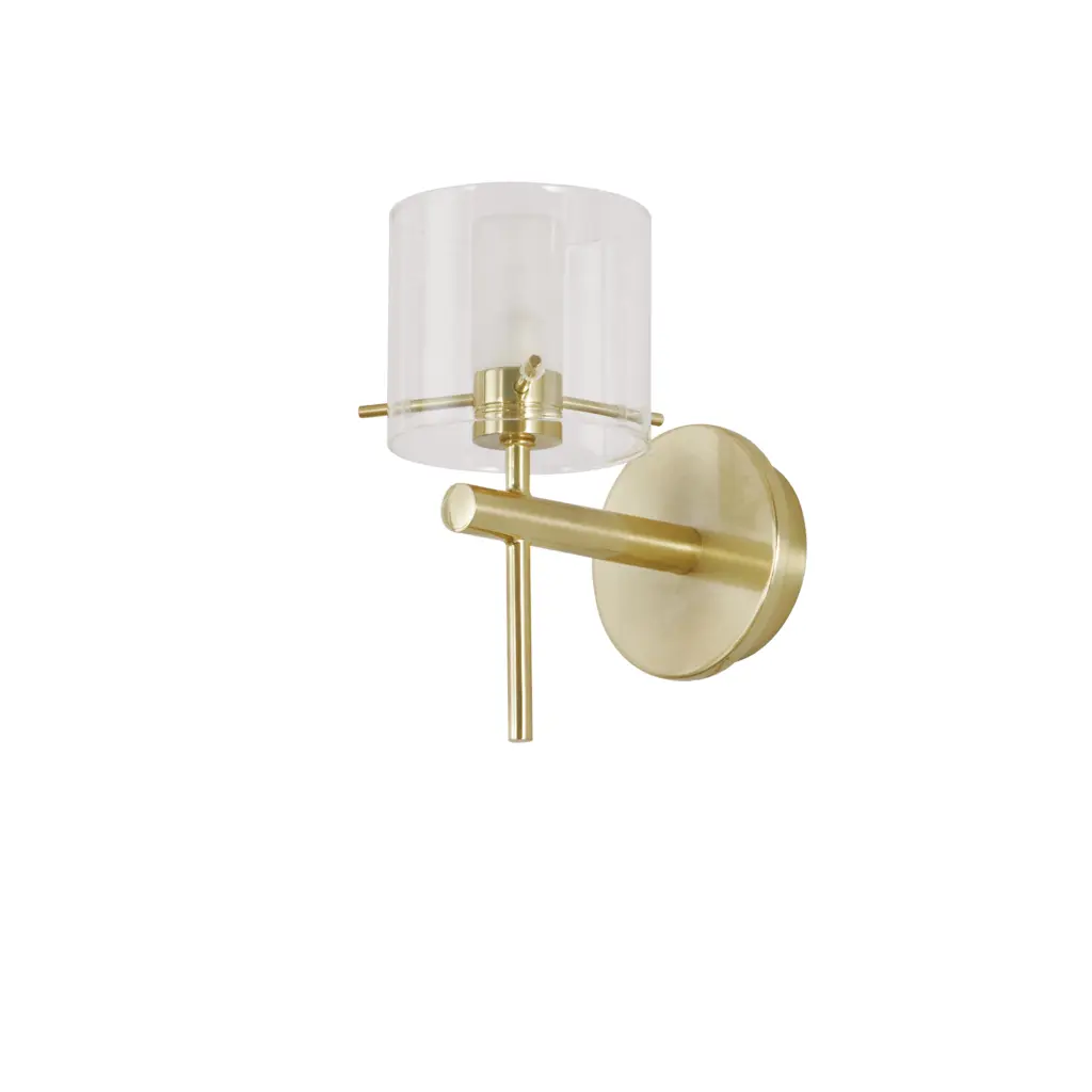 Gene Single Wall Light in Satin Brass IP44