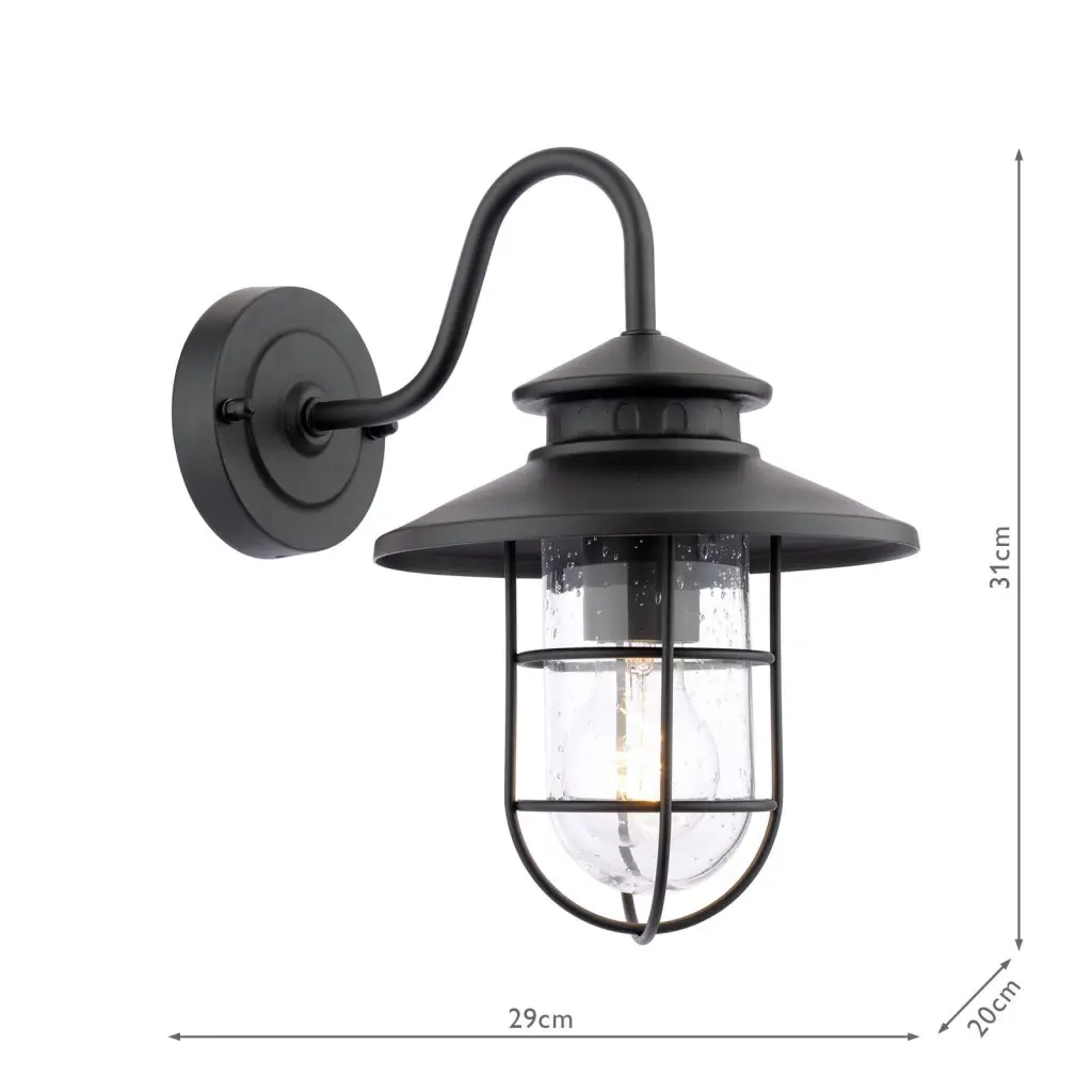 Stables Matt Black Outdoor Wall Light