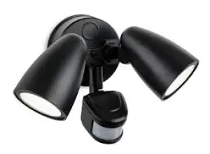 Security LED 2 Light Wall Fitting with PIR