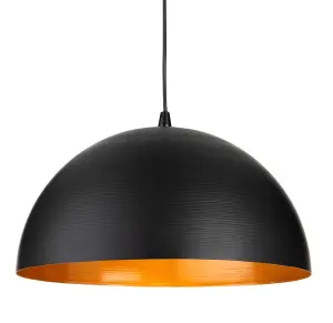 Moon Large Matt Black Single Pendant