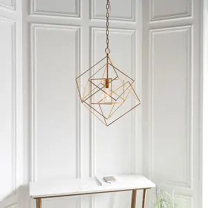 Fred Single Gold Leaf Framed Pendant