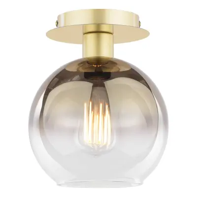 Lycia Polished Gold Semi Flush Fitting with Gold Ombre Glass