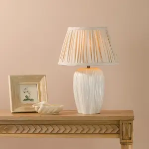 Abigail Cream Table Lamp C/W Linen Shade