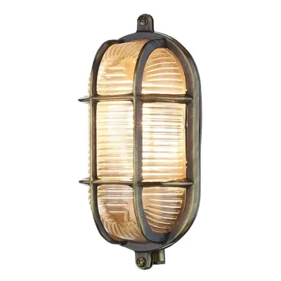 Admiral Small Oval Wall Light Antique Brass