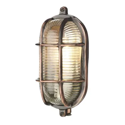 Admiral Small Oval Wall Light Antique Copper
