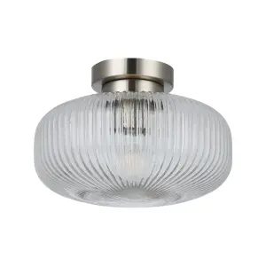 Arlo Satin Chrome Semi Flush Fitting IP44