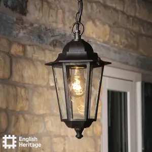 Audley End Outdoor Pendant in Brushed Black & Gold Finish