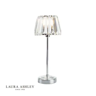 Capri Small Table Lamp Polished Chrome Crystal Glass Shade