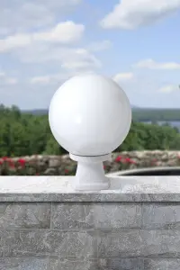 Disma Grey Post Top with Opal Globe