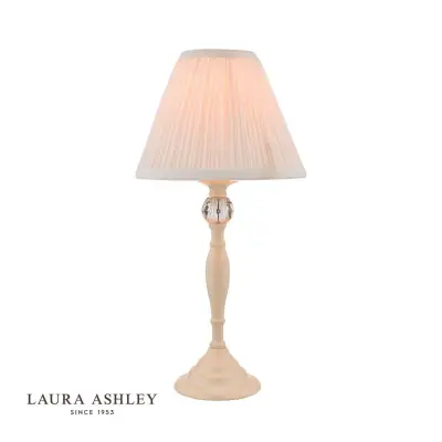 Ellis Cream Satin-Painted Spindle Table Lamp with Ivory Shade