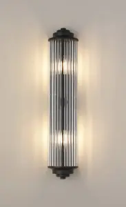 Appeal Large Flush Wall Light in Satin Black IP44