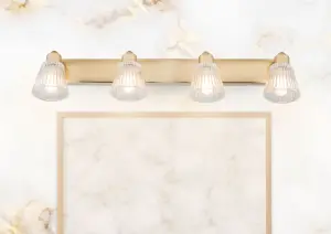Gatsby 4 Light Bathroom Wall Fitting in Satin Brass