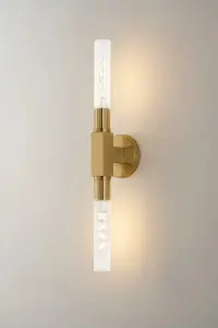 Dee Double Gold Bathroom Light Wall or Ceiling IP44