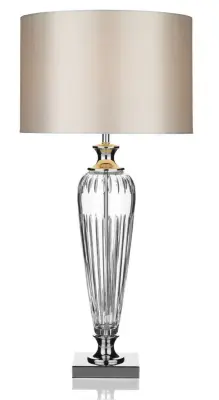 Hinton Crystal Table Lamp With White Shade