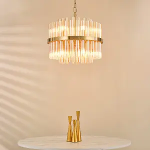 Imani 12 Light Natural Brass Chandelier