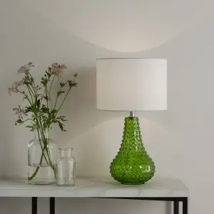 Kristina Green Glass Table Lamp C/W Shade