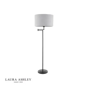 Marlowe Swing Arm Floor Lamp in Matt Black C/W Shade