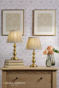 Ezra Twin Pack Antique Brass Table Lamps C/W Shade