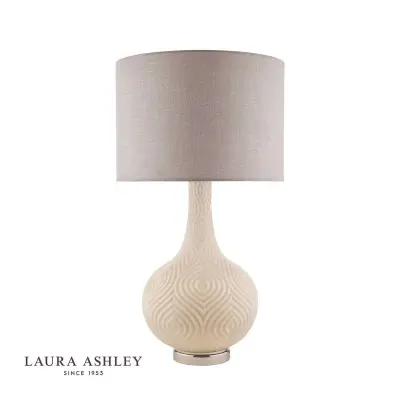 Laura Ashley Grace Painted Patterned Glass Table Lamp with Shade