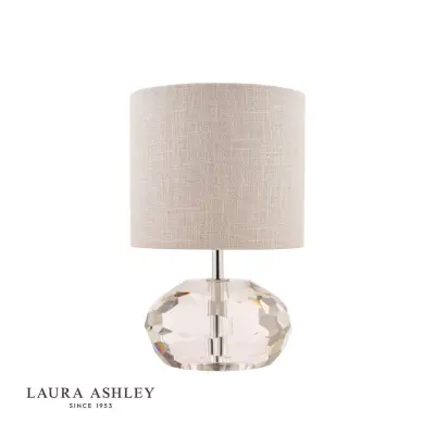 Laura Ashley Ivy Faceted Crystal Glass Pumpkin Table Lamp with Shade