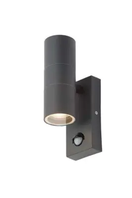 Leto Up and Down PIR Wall Light in Anthracite Finish