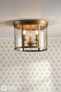 Marble Hill 3 Light Aged Brass Flush Fitting