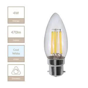 4W B22 Non-Dimmable Candle Bulb in Cool White