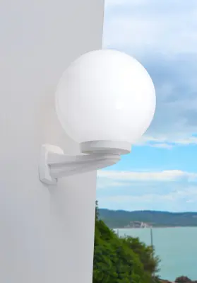 Nardo 250mm Opal Globe Grey Wall Light