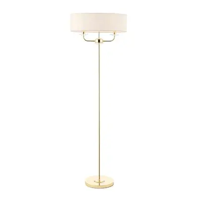 Nixon Polished Brass 2 Light Floor Lamp