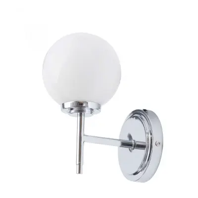 Porto Wall Light in Chrome with Opal Shade IP44