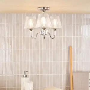 Rimaz 3 Light Polished Chrome Semi Flush IP44