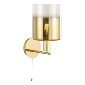 Savannah Satin Gold & Ombre Glass Wall Fitting