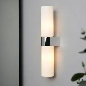 Cuco Chrome & Opal Glass Wall Light