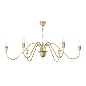 Uppsala 6 Light Brushed Brass Ceiling Pendant Fitting Only