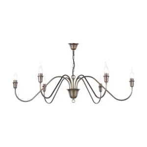 Uppsala 6 Light Antique Brass Ceiling Pendant Fitting Only